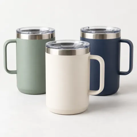 Ceramic-lined insulated mugs